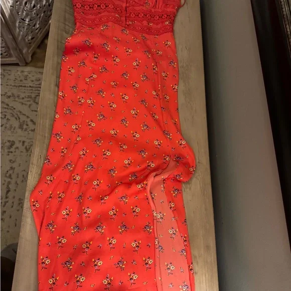 Free People Chic Red Floral Maxi Slip Dress - Picture 4 of 15